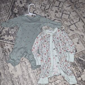 Carter's Green and Floral Kids One Pieces